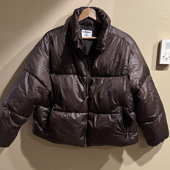 Old Navy Women's Dark Brown Puffer Coat - Picture 1 of 3